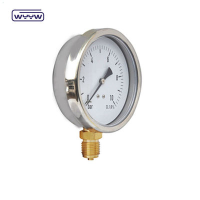 qualità  Bottom Mount Liquid Filled Pressure Gauge Standard EN 837-1 YTN-100 fabbrica