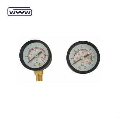 Cassa in plastica Dual Scale Vacuum Pressure Gauge Montaggio posteriore 1 1/2 &quot; 40MM -1bar-0bar Cassa in acciaio