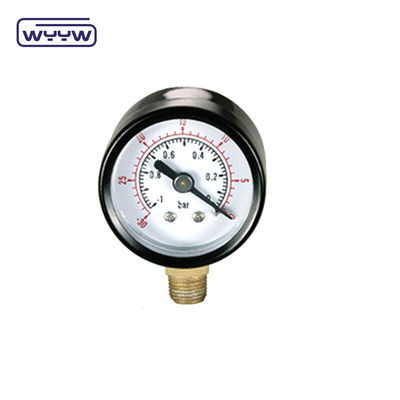 40 mm -100-0 Kpa Manometro Gauge sottovoce montato Case in acciaio con connessione in ottone