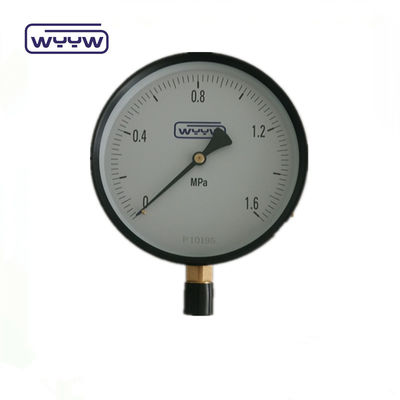 manometro in cassa in acciaio nero da 6 pollici per tubo di bourdon tipo 1.6MPa per manometro di pressione da 150 mm per gas