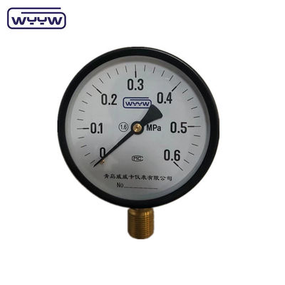 Manometro di pressione per tubi d'acqua fabbrica 100mm 4 pollici M20X1.5 acciaio nero prezzo economico manometro 20 psi