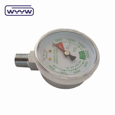 Prezzo di fabbrica 0-4000psi cromato per uso medico senza ingresso di olio sul fondo 50mm cromato cilindro di ossigeno manometro di pressione