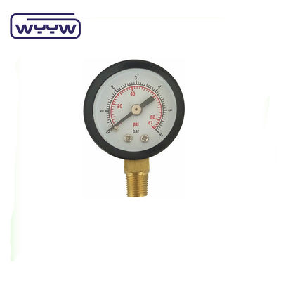 Bottom 40mm 1.5' Argon Gas Pressure Gauge Materiale di plastica