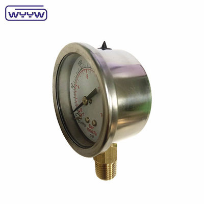 -30inHg Vaccum Compound Gauge Oil Filling Bottom Connection 1/4&quot; Bsp 2&quot; Pressure Gauge
