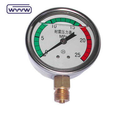 Omologazione CE EN837-1 Glicerina riempimento di olio idraulico 0-25 bar G1/4&quot; colorometro di pressione riempito di olio