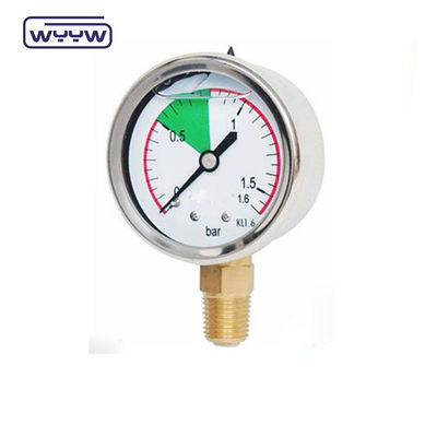 Omologazione CE EN837-1 Glicerina riempimento di olio idraulico 0-25 bar G1/4&quot; colorometro di pressione riempito di olio