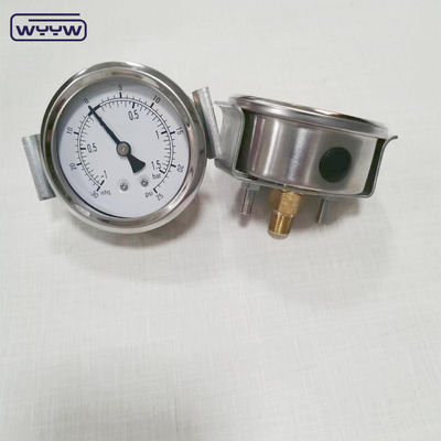 ss304 presa idraulica 1/4&quot; bsp 2.5&quot; manometro di pressione di pinza a riempimento di liquido