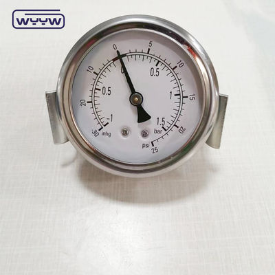 ss304 presa idraulica 1/4&quot; bsp 2.5&quot; manometro di pressione di pinza a riempimento di liquido