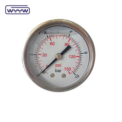 En837-1 63mm posteriore tutto acciaio inossidabile ottone tubo di burdone manometro di pressione 0-20bar/0-300psi 1/4&quot; filo NPT