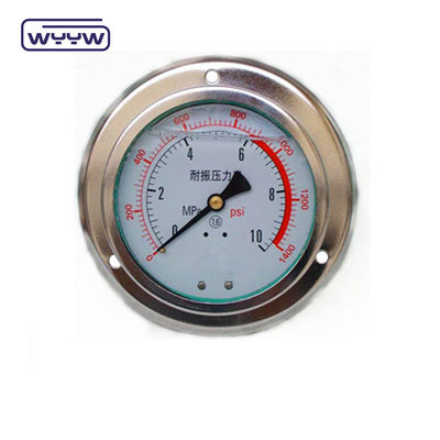 Montaggio del pannello 4&quot; 1/2&quot;NPT o BSP Bar Psi Doppia scala di riempimento di olio liquido PG100 serie manometro inossidabile