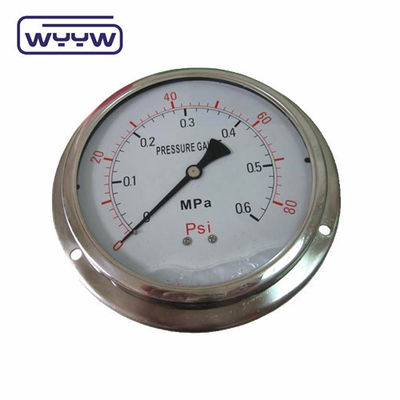Montaggio del pannello 4&quot; 1/2&quot;NPT o BSP Bar Psi Doppia scala di riempimento di olio liquido PG100 serie manometro inossidabile