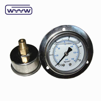 Resistenza agli urti Precise 150 Psi Hydraulic Pressure Gauge Oil 400 Bar With Front Flange