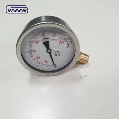 100 mm 1,6% 1% di precisione Manometro di pressione della pompa, Manometro di pressione differenziale per filtri, Manometro di pressione