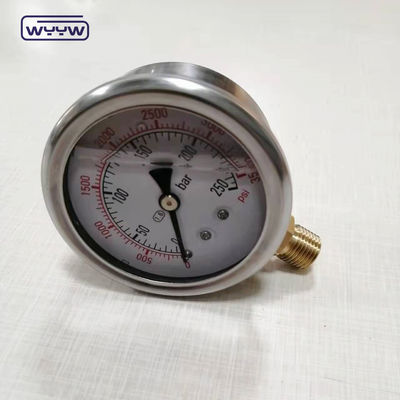 Manometro di pressione liquido Qingdao Ningbo esportazione 0-350 bar manometro