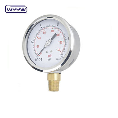 2.5&quot; ss cassa connessione radiale contatore di pressione riempito di liquido