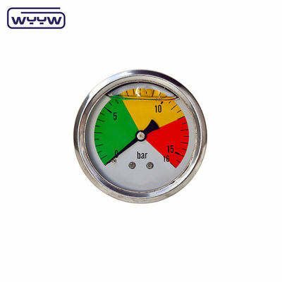 63mm EN837-1 acqua idraulica 0-10bar/psi olio di ingresso assiale manometro di pressione riempito con glicerina 2,5