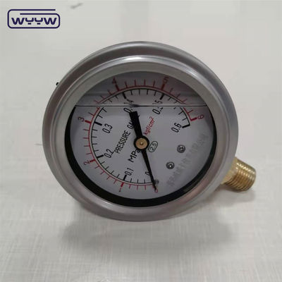 63mm 2.5&quot; idraulico a prova di urti in acciaio inossidabile oleo riempito manometro