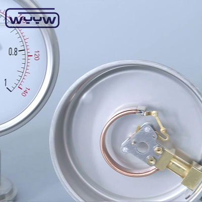 100 mm filo di olio cromato tubo di Bourdon tipo manometro di pressione monte inferiore