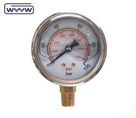 2.5&quot; Misuratore di pressione dell'olio di motore pieno di glicerina 2,5% di precisione
