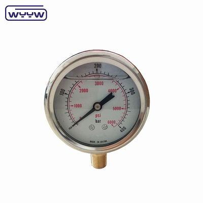 Misuratore di pressione della pompa di fango riempita di liquido da 4&quot; Monte inferiore 1,6% di precisione