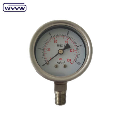 Dietro Glicerina resistente agli urti Jack idraulico Pressure Gauge gamma personalizzata