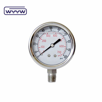 Dietro Glicerina resistente agli urti Jack idraulico Pressure Gauge gamma personalizzata