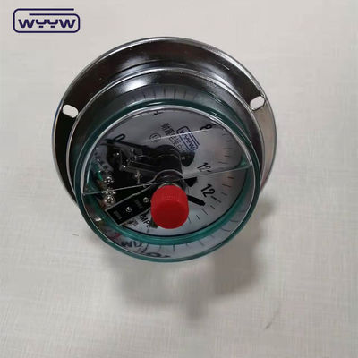 0-1MPa Misuratore di pressione di contatto elettrico, Misuratore di pressione riempito di olio di silicone con flange