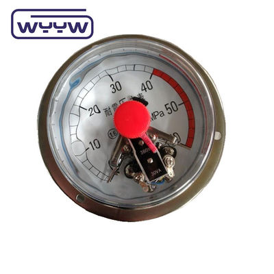 0-1MPa Misuratore di pressione di contatto elettrico, Misuratore di pressione riempito di olio di silicone con flange