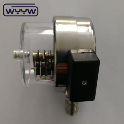 Gauge di pressione di contatto elettrico standard 60 mm Materiale in acciaio nero / acciaio inossidabile