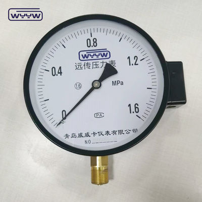 1.6MPa cassa in acciaio nero 1/2&quot;bsp M20X1.5 6 pollici contatto elettrico manometro di pressione a doppia scala prezzo