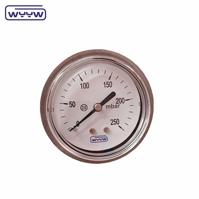 63 mm mmh2o Mbar assiale Manometro manometro di pressione con cassa SS304