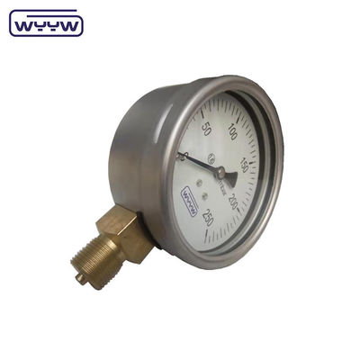 China fabbrica manometro di pressione capsula 100 mm mbar ss cassa di ottone connessione 1/2 &quot;bsp cmh2o manometro a bassa pressione