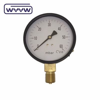 Manometro SS 63mm InH2O Manometro di pressione WC Mbar Manometro di pressione Bellows