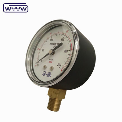150mbar Basso tipo di battito Manometro di pressione 63mm Montatura di fondo