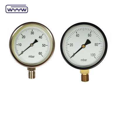 80 mm Kpa Mbar Bellows Pressurometro Manometro a bassa pressione Collegamento radiale