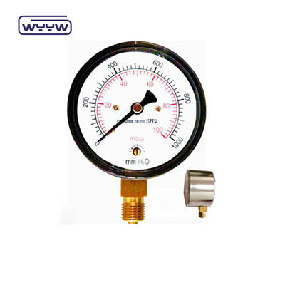 80 mm Kpa Mbar Bellows Pressurometro Manometro a bassa pressione Collegamento radiale