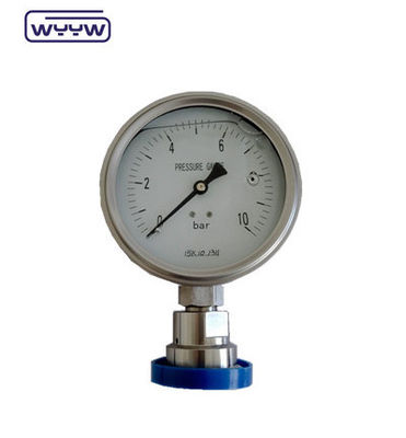 SS316 Pressometro sanitario in silicone 100 mm 1,6% di precisione