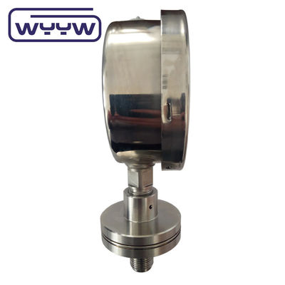 Misuratore di pressione riempito di silicone 100 mm SS316 Sigillo del diaframma Misuratore di pressione Bourdon