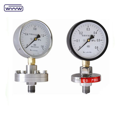 Misuratore di pressione riempito di silicone 100 mm SS316 Sigillo del diaframma Misuratore di pressione Bourdon