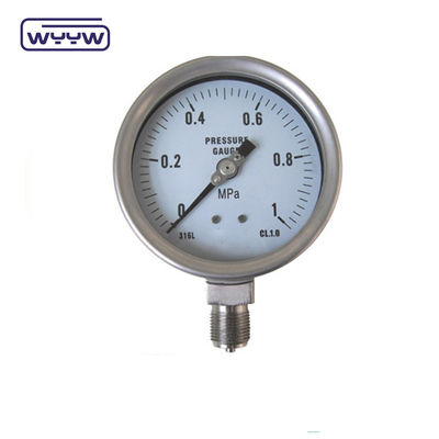 1/4&quot;Bsp 304 in acciaio inossidabile Pressure Gauge Connessione inferiore 60mm