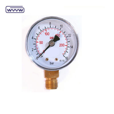 60 mm Air Pressure Gauge in acciaio inossidabile connessione inferiore a doppia scala