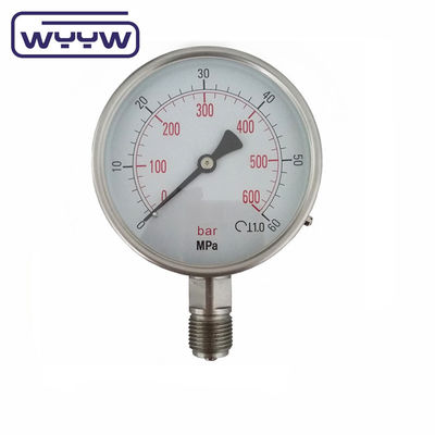 4&quot; Non utilizzare olio 100mm Manometro di pressione dell'aria Materiale in acciaio inossidabile