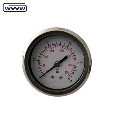 63mm di acciaio inossidabile Liquid Filled Pressure Gauge Shockproof 1/4