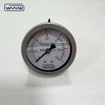 63mm di acciaio inossidabile Liquid Filled Pressure Gauge Shockproof 1/4&quot; Bsp Back Connection