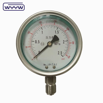 100mm 4 pollici kgf/cm2 psi doppia bilancia tutti in acciaio inossidabile manometro di pressione dell'olio produttore in Cina