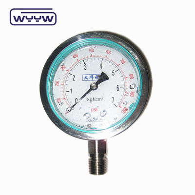 Indicatore di pressione in acciaio inossidabile resistente agli urti manometro di glicerina YTN-100H