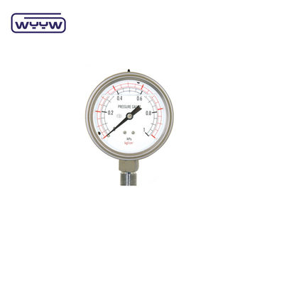SS316 Manometro di pressione pieno di liquido inferiore 63 mm
