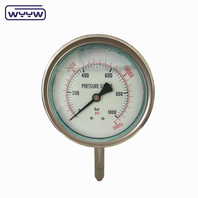 Misuratore di pressione dell' acqua liquido in acciaio inossidabile, misuratore di pressione alta 10 bar