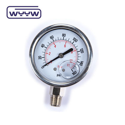 OEM ODM OBM Liquid Filled Pressure Gauge 100 mm Materiale in acciaio inossidabile