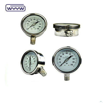 4 pollici di acciaio inossidabile oleo riempito manometro con 2,5%/1,6% di precisione e 1/4''PT/NPT/G/M filo